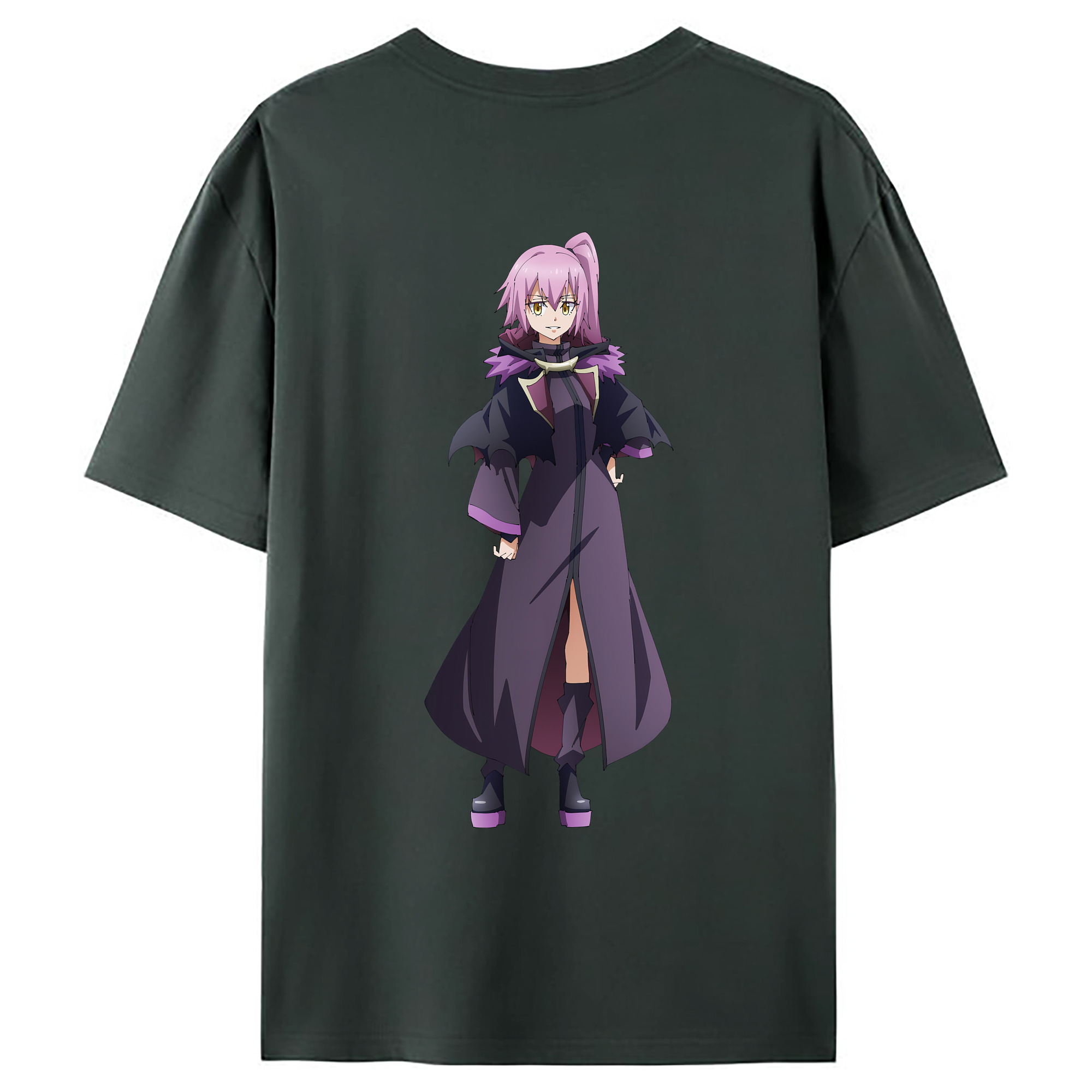 （画像用） 転スラ Regarding Reincarnated to Slime 綿100％ メンズ半袖Tシャツ（バックプリント） 通気性